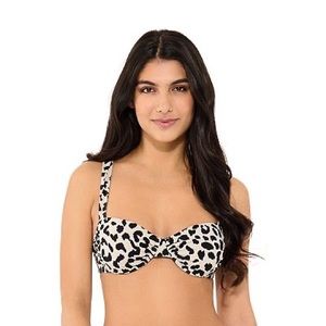 Freshwater Cheetah-Print Shirred Bikini Top